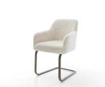 Freischwinger Greg-Flex Plüsch Creme-Weiß Freischwinger flach Effektfi...