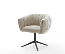 Drehstuhl Jada-Flex Webstoff Soft Beige Fußkreuz Schwarz 360° drehbar ...