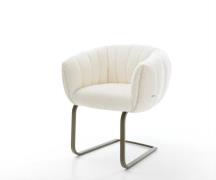 Freischwinger Jada-Flex Bouclé Weiß Freischwinger flach Effektfinish T...