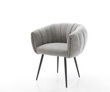 Esszimmerstuhl Jada-Flex Strukturstoff Soft Grau 4-Fuß konisch Schwarz...