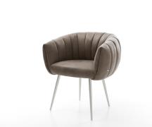 Esszimmerstuhl Jada-Flex Mikrofaser Taupe Vintage 4-Fuß konisch Edelst...