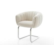 Freischwinger Jada-Flex Teddystoff Beige Freischwinger flach Edelstahl...