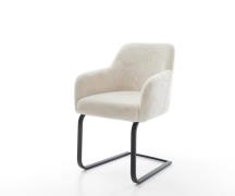 Freischwinger Greg-Flex Plüsch Creme-Weiß Freischwinger flach Schwarz ...