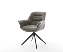 Drehstuhl Kaira-Flex Bouclé Soft Schlamm Kreuzgestell breit Schwarz 36...