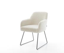 Esszimmerstuhl Greg-Flex Teddystoff Beige Kufengestell Schwarz Taschen...