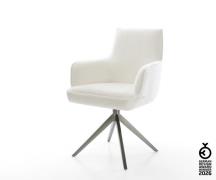 Drehstuhl Heira-Flex mit Armlehnen Bouclé Soft Beige Kreuzgestell brei...