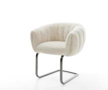 Freischwinger Jada-Flex Plüsch Creme-Weiß Freischwinger flach Graphit ...