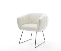 Esszimmerstuhl Jada-Flex Bouclé Soft Beige Kufengestell Schwarz Tasche...