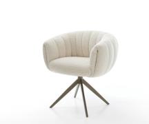 Drehstuhl Jada-Flex Teddystoff Beige Kreuzgestell breit Effektfinish T...