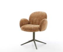 Drehstuhl Nube-Flex mit Armlehnen Chenille Rost Fußkreuz Effektfinish ...