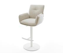 Barstuhl Nela-Flex Webstoff Soft Beige Drehfuß höhenverstellbar Metall...