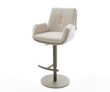 Barstuhl Clea-Flex Webstoff Soft Beige Drehfuß höhenverstellbar Metall...