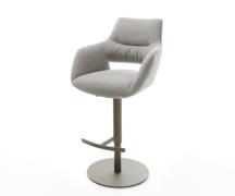 Barstuhl Yago-Flex Strukturstoff Soft Grau Drehfuß höhenverstellbar Me...