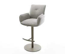 Barstuhl Nela-Flex Strukturstoff Soft Grau Drehfuß höhenverstellbar Me...