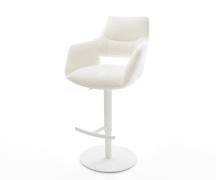 Barstuhl Yago-Flex Bouclé Soft Beige Drehfuß höhenverstellbar Metall W...