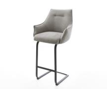 Barstuhl Alja-Flex Strukturstoff Soft Grau Freischwinger Flach Metall ...