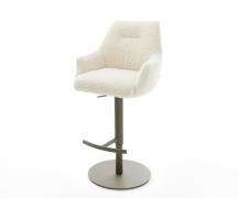 Barstuhl Alja-Flex Teddystoff Beige Drehfuß höhenverstellbar Metall Ti...