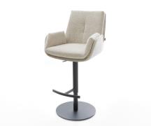 Barstuhl Clea-Flex Webstoff Soft Beige Drehfuß höhenverstellbar Metall...