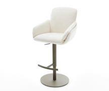 Barstuhl Luan-Flex Bouclé Soft Beige Drehfuß höhenverstellbar Metall T...