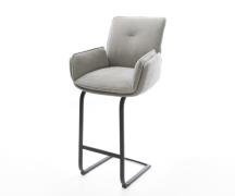 Barstuhl Nela-Flex Strukturstoff Soft Grau Freischwinger Flach Metall ...