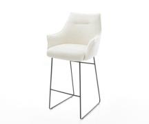 Barstuhl Alja-Flex Bouclé Soft Beige Kufengestell Metall Schwarz Tasch...