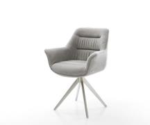 Drehstuhl Kaira-Flex Strukturstoff Soft Grau Kreuzgestell kantig Edels...