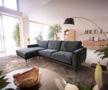 Ecksofa Sottil 290 x 165cm Chenille Grau Recamiere links