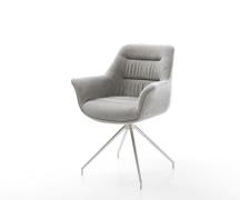 Esszimmerstuhl Kaira-Flex Strukturstoff Soft Grau Kreuzgestell konisch...