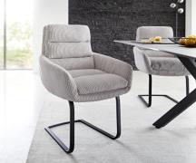 Freischwinger Abelia-Flex mit Armlehnen Cord Silbergrau Freischwinger ...