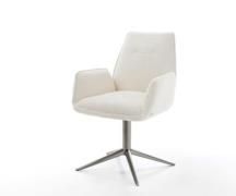 Drehstuhl Zoa-Flex Bouclé Weiß Fußkreuz Graphit 360° drehbar Wippfunkt...