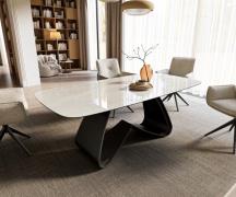 Esstisch Edge Boot 200x100 cm Keramik Onyx Champagne W-Gestell Metall ...