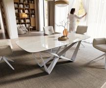 Esstisch Edge Boot 200x100 cm Keramik Onyx Champagne Spider Metall Wei...