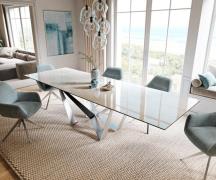 Esstisch Edge 200-300x100 cm Keramik Onyx Champagne Spider Flachstahl ...