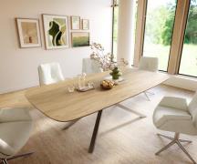 Esstisch Edge Boot 240x120 cm Keramik Laminam® Sabbia Eichefarbig Kreu...