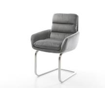 Freischwinger Abelia-Flex mit Armlehnen Samt Grau Freischwinger flach ...