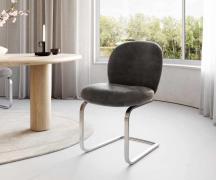 Freischwinger Nube-Flex Mikrofaser Anthrazit Vintage Freischwinger fla...