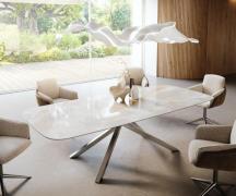 Esstisch Edge Boot 270x120 cm Keramik Iris FMG Onice Grigio Kreuzgeste...