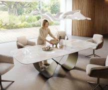 Esstisch Edge Boot 270x120 cm Keramik Iris FMG Onice Grigio Infinity M...