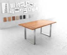 Esstisch Edge 160x90cm Akazie Natur Edelstahl schmal Live-Edge