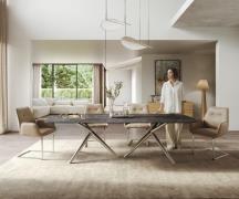 Esstisch Edge Boot 260x120 cm Keramik Laminam® Nero Greco Anthrazit Es...