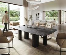 Esstisch Edge Boot 260x120 cm Keramik Laminam® Nero Greco Anthrazit Pi...