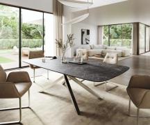 Esstisch Edge Boot 260x120 cm Keramik Laminam® Nero Greco Anthrazit Kr...