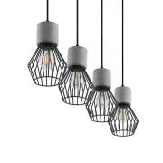 Lindby - Tamalin 4 Pendelleuchte Black/Concrete