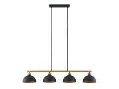 Lindby - Tirzana 4 Pendelleuchte Black/Light Wood