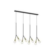 Lucande - Carlea 8 Pendelleuchte Black/Brass