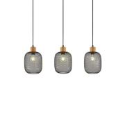 Lindby - Djuna 3 Pendelleuchte Black/Wood