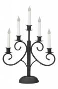 Electric candle holder Smede 5-light (Schwarz)