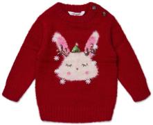 Luca &  Lola Pullover Winter Bunny, Red 80