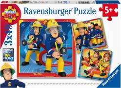 Ravensburger Puzzle Feuerwehrmann Sam zum Einsatz! 3x49 Teile