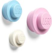 LEGO Wandhaken 3er-Pack, Blau/Rosa/Weiß